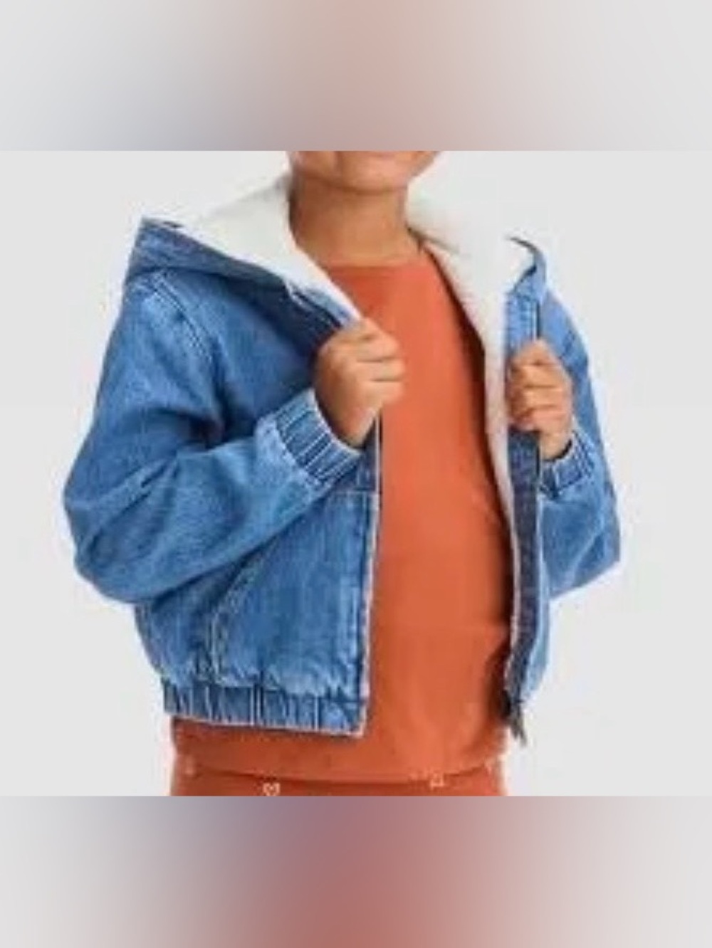Cat & Jack (Target) Kids Blue Denim Sherpa-Lined Jacket